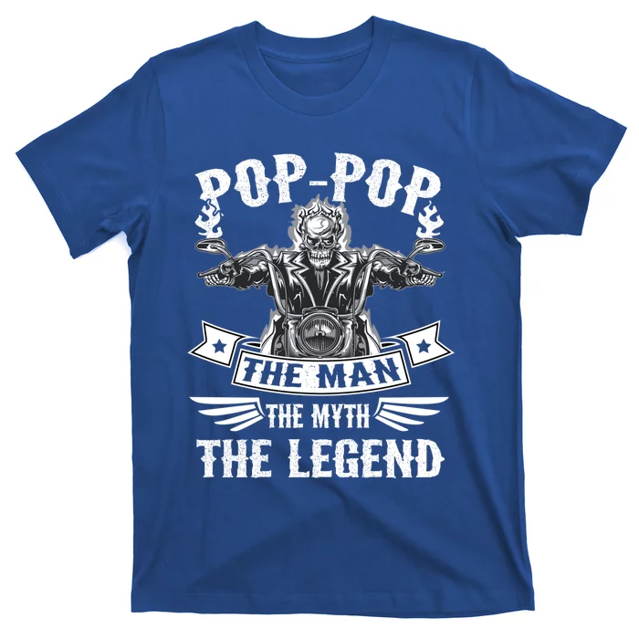 Biker Grandpa Gift Popgiftpop The Myth The Legend Motorcycle Gift T-Shirt