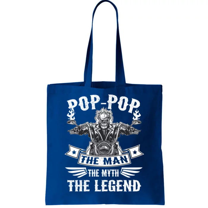 Biker Grandpa Gift Popgiftpop The Myth The Legend Motorcycle Gift Tote Bag