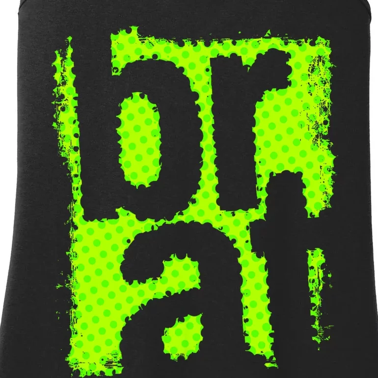 Brat Green Grunge Distressed Oversized Brat Oversized Ladies Essential Tank