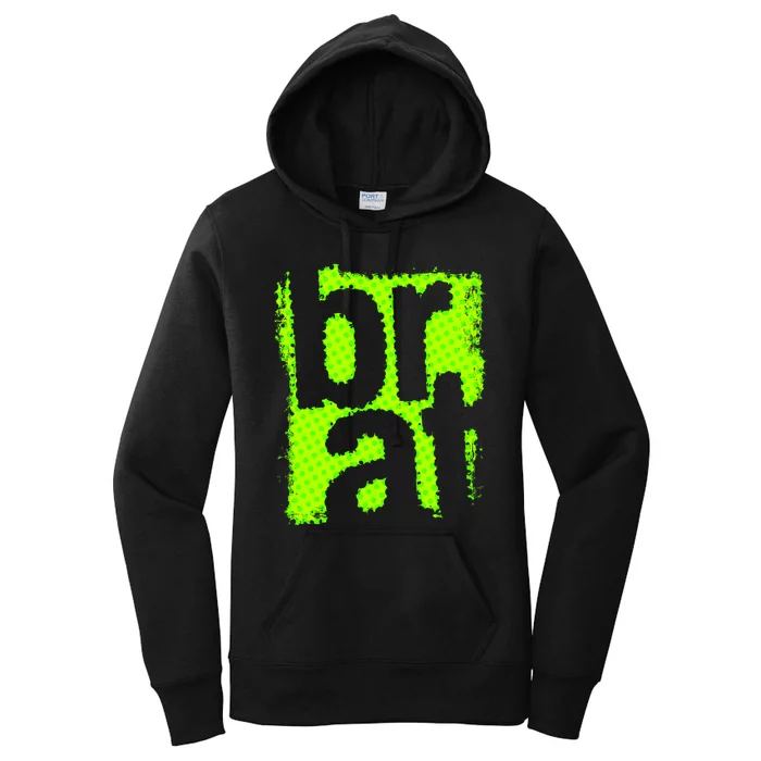 Brat Green Grunge Distressed Oversized Brat Oversized Women's Pullover Hoodie