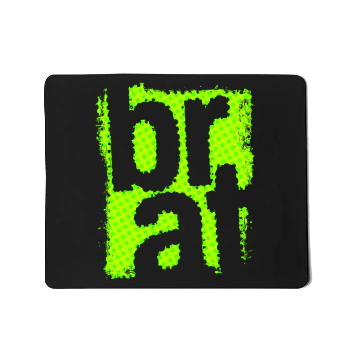 Brat Green Grunge Distressed Oversized Brat Oversized Mousepad