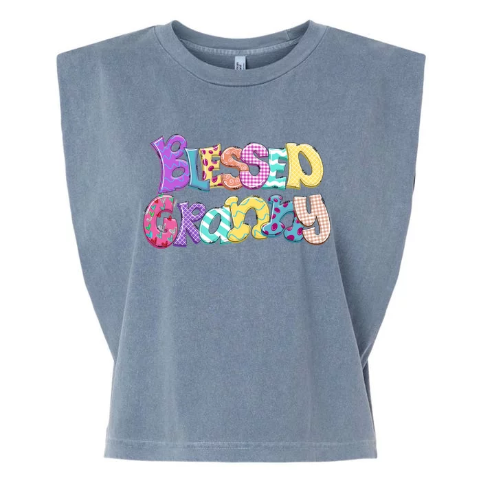 Blessed Granny Gift For Moms Grandmothers Mother Day Garment-Dyed Women's Muscle Tee