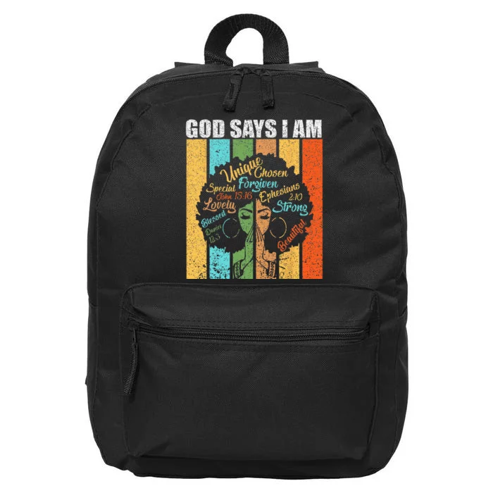 Black Girl God Says I Am Black Melanin Junenth 16 in Basic Backpack