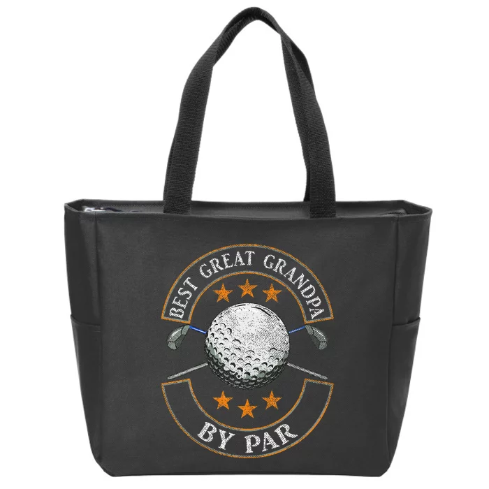 Best Great Grandpa By Par Golf Lover Sports Fathers Day Gift Zip Tote Bag