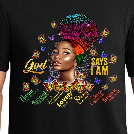 Black Girl God Says I Am Black Melanin History Month Pride Pajama Set