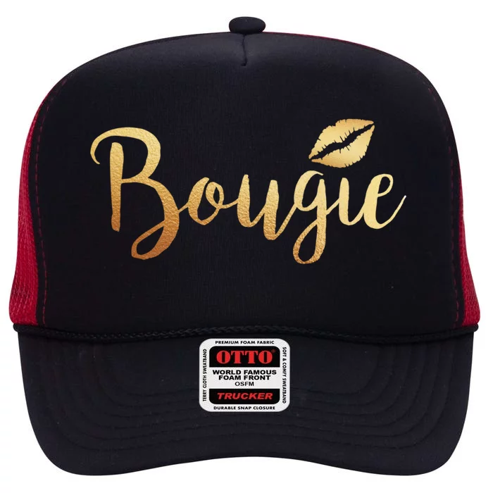 Bougie Great Gift Melanin Poppin Great Gift Black Magic Funny Gift High Crown Mesh Trucker Hat