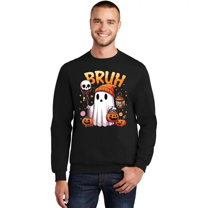 Bruh Ghost Halloween Cute Ghost Trick Or Treat Candy Sweatshirt