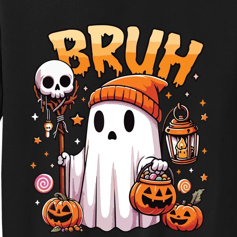 Bruh Ghost Halloween Cute Ghost Trick Or Treat Candy Sweatshirt