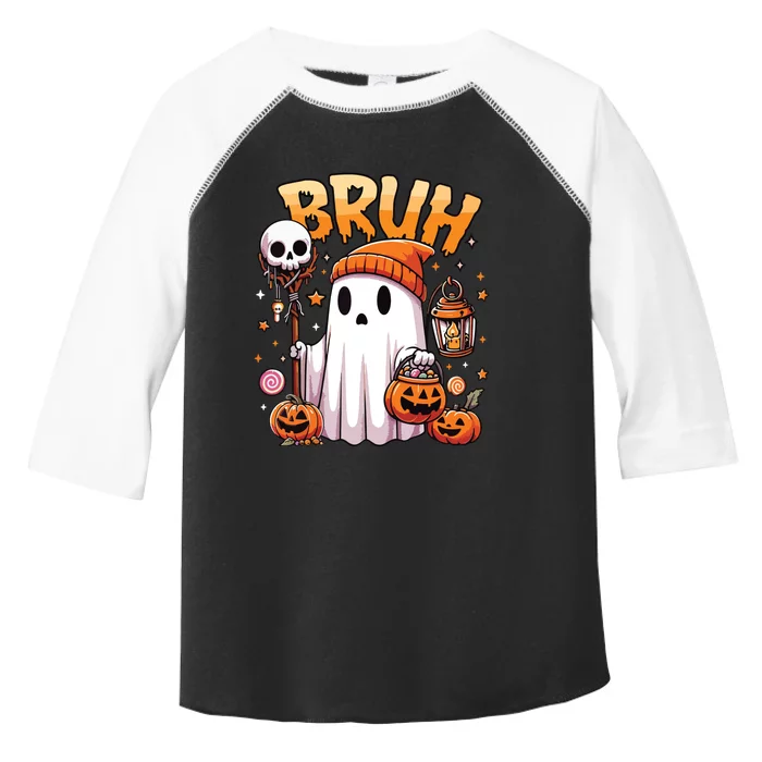 Bruh Ghost Halloween Cute Ghost Trick Or Treat Candy Toddler Fine Jersey T-Shirt