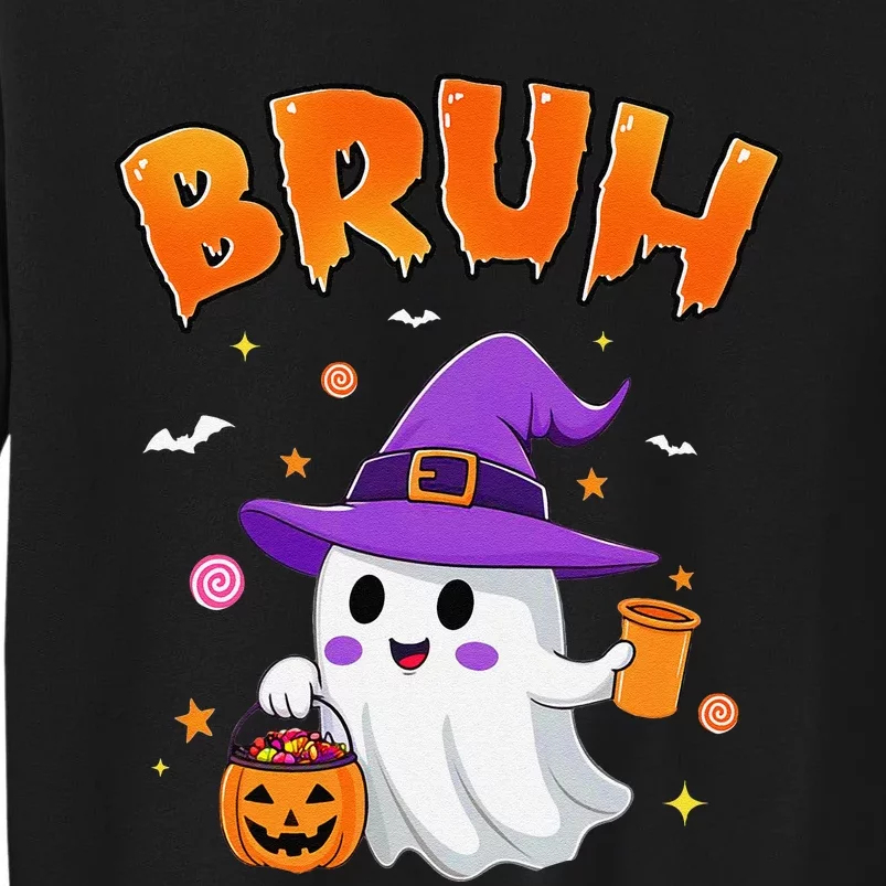 Bruh Ghost Halloween Cute Ghost Trick Or Treat Candy Sweatshirt