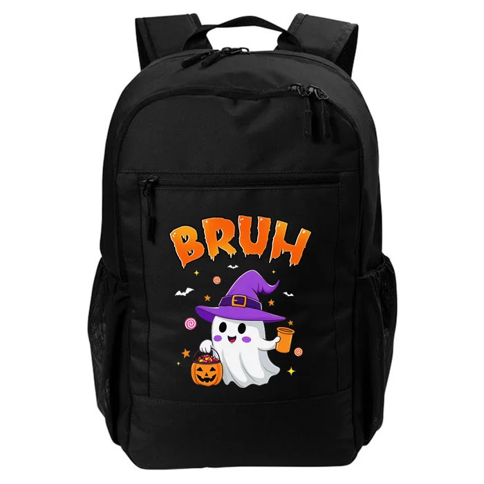 Bruh Ghost Halloween Cute Ghost Trick Or Treat Candy Daily Commute Backpack