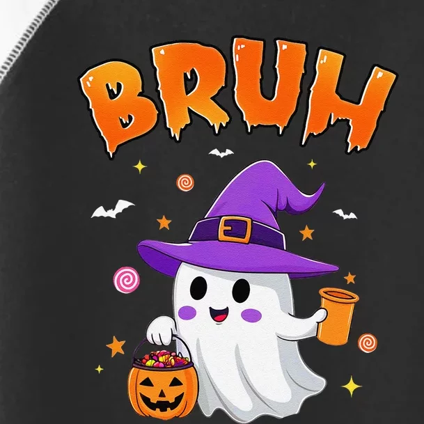 Bruh Ghost Halloween Cute Ghost Trick Or Treat Candy Toddler Fine Jersey T-Shirt