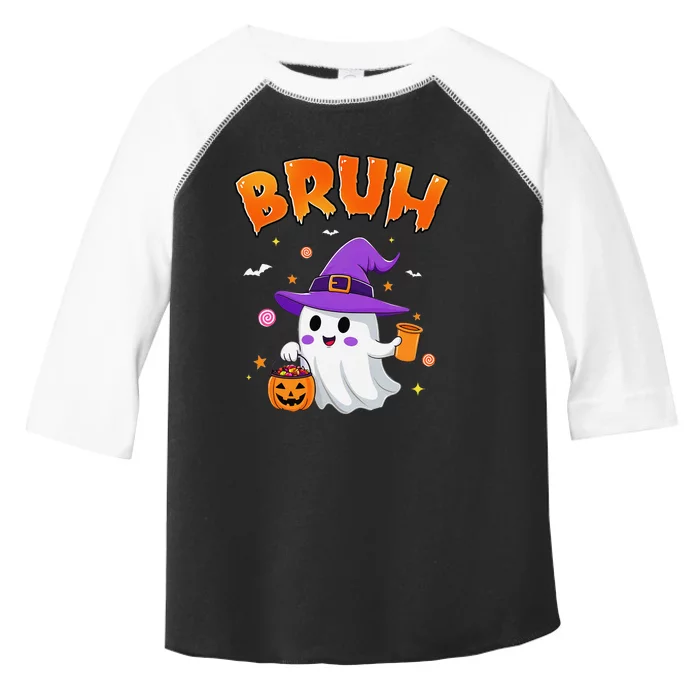 Bruh Ghost Halloween Cute Ghost Trick Or Treat Candy Toddler Fine Jersey T-Shirt