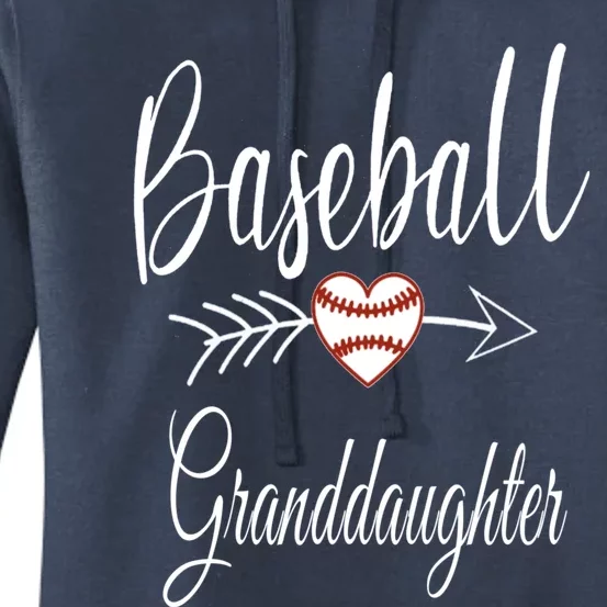 Baseball Granddaughter Heart For Baseball Lovers Gift Women's Pullover Hoodie