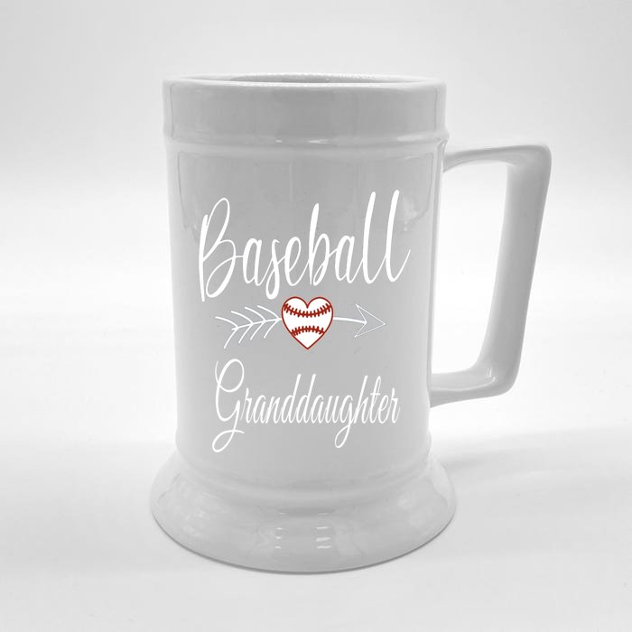 Baseball Granddaughter Heart For Baseball Lovers Gift Front & Back Beer Stein