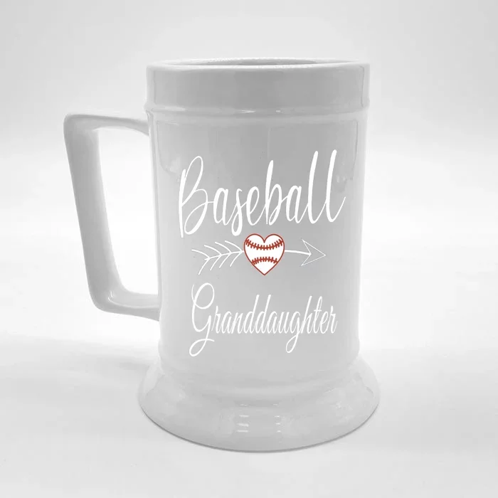 Baseball Granddaughter Heart For Baseball Lovers Gift Front & Back Beer Stein