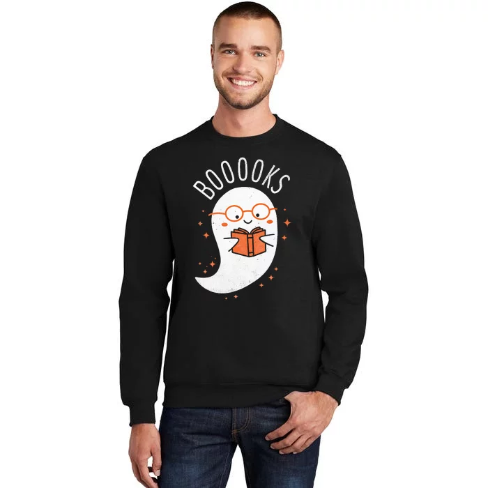 Booooks Ghost Halloween Teacher Book Library Reading Tall Sweatshirt