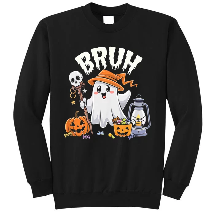 Bruh Ghost Halloween Cute Ghost Candy Funny Tall Sweatshirt