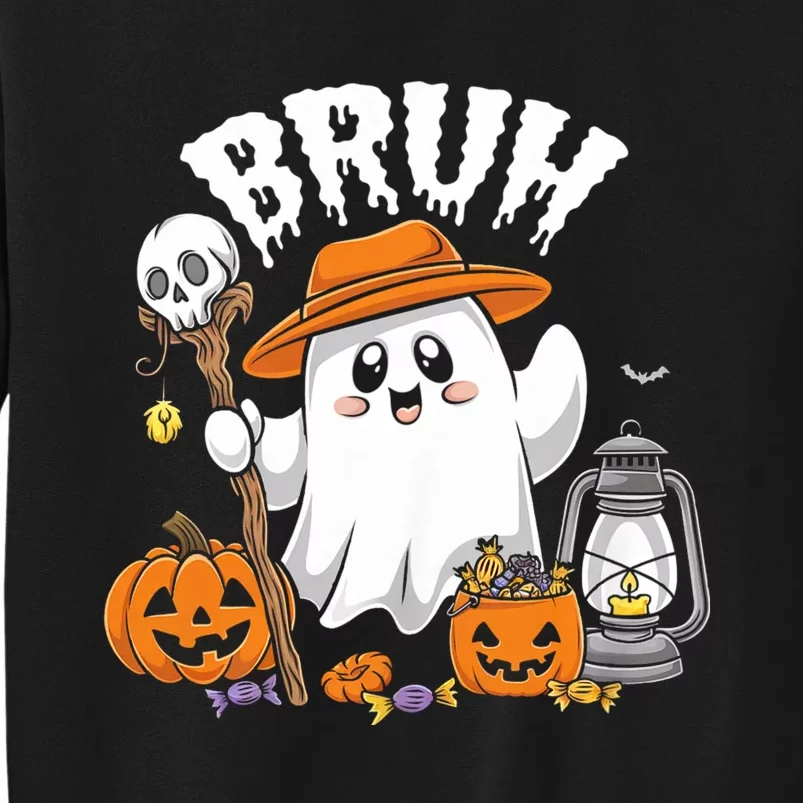 Bruh Ghost Halloween Cute Ghost Candy Tall Sweatshirt