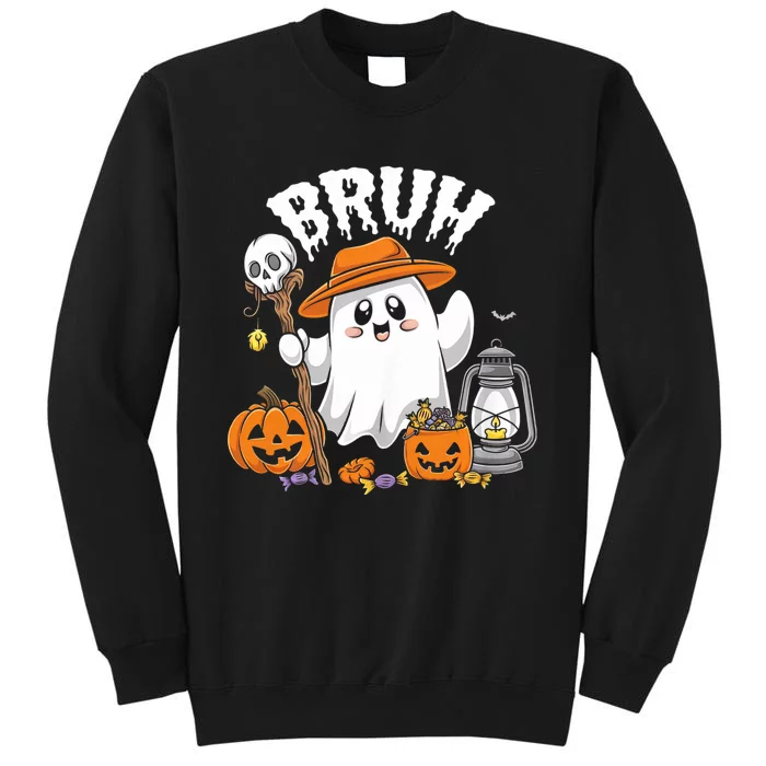 Bruh Ghost Halloween Cute Ghost Candy Tall Sweatshirt