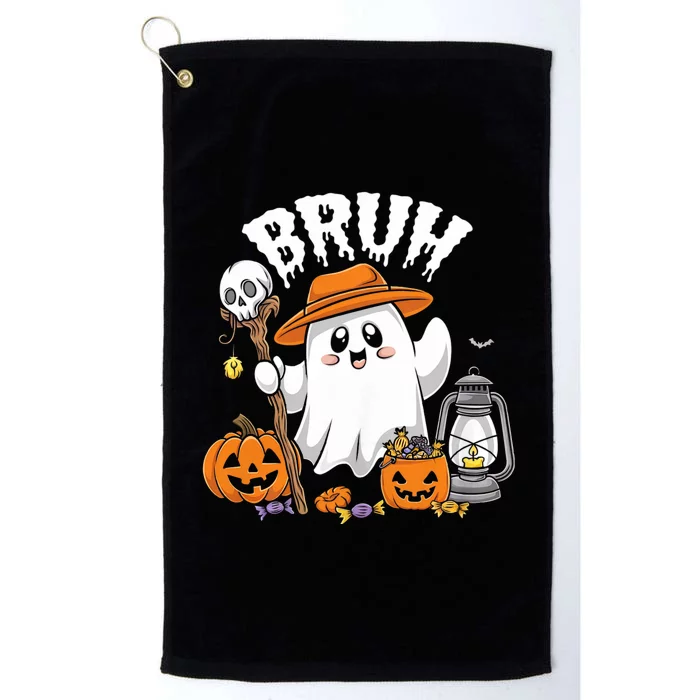 Bruh Ghost Halloween Cute Ghost Candy Platinum Collection Golf Towel