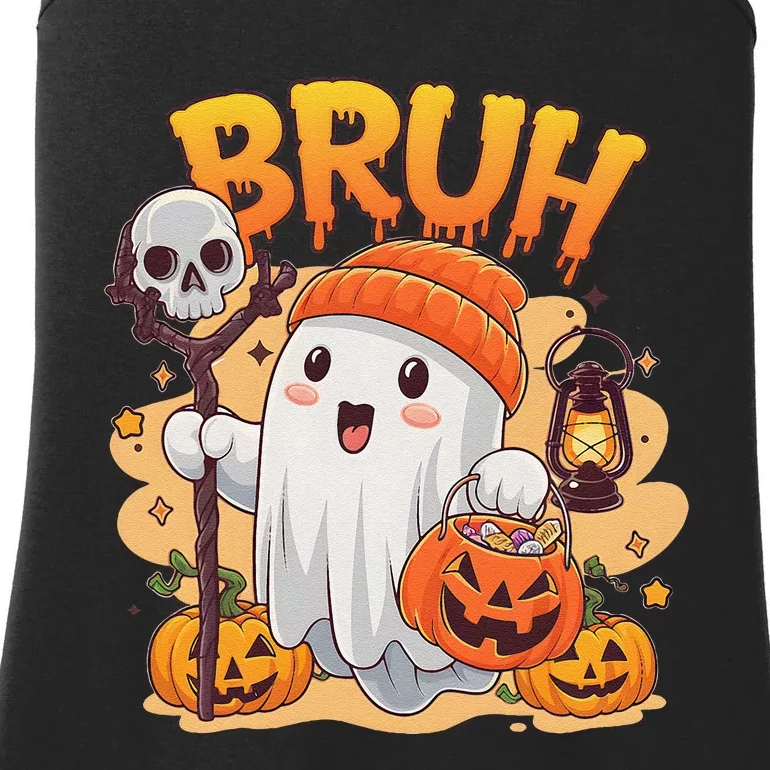 Bruh Ghost Halloween Cute Ghost Trick Or Treat Candy Ladies Essential Tank