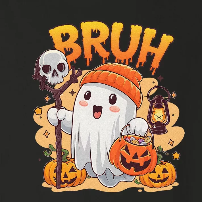 Bruh Ghost Halloween Cute Ghost Trick Or Treat Candy Toddler Long Sleeve Shirt