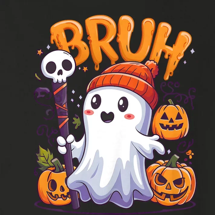 Bruh Ghost Halloween Cute Trick Or Treat Toddler Long Sleeve Shirt