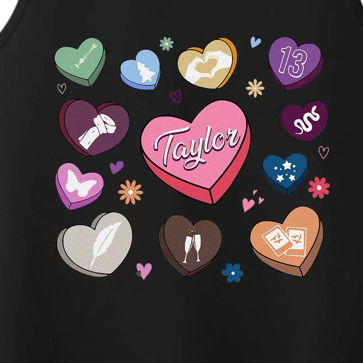 Birthday Groovy Heart Taylor First Name Personalized Performance Tank