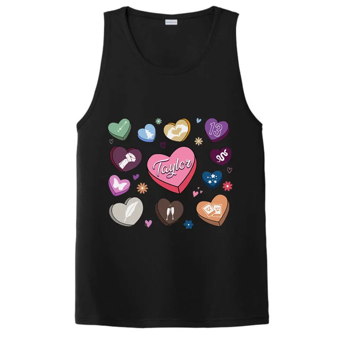 Birthday Groovy Heart Taylor First Name Personalized Performance Tank