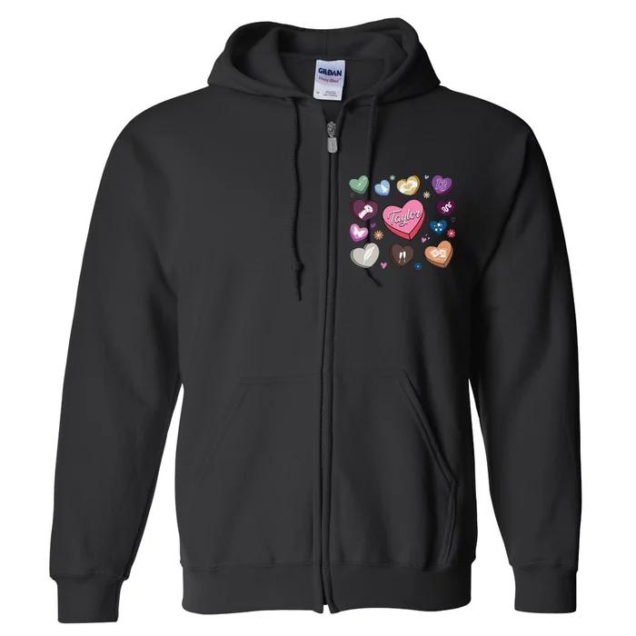 Birthday Groovy Heart Taylor First Name Personalized Full Zip Hoodie