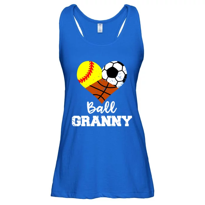 Ball Granny Heart Funny Softball Soccer Basketball Granny Gift Ladies Essential Flowy Tank