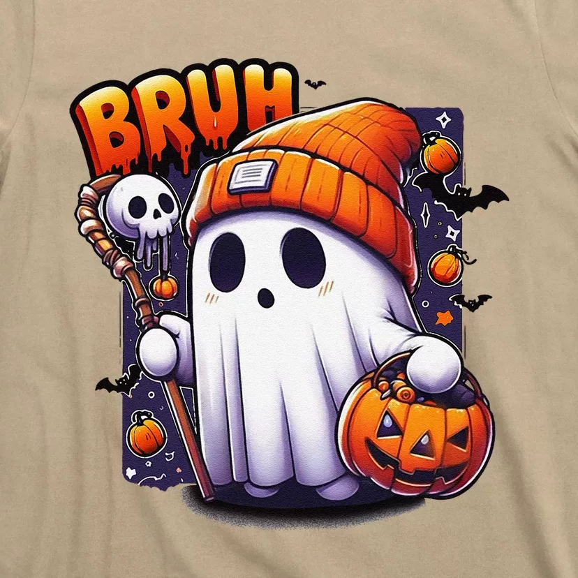 Bruh Ghost Halloween Cute Ghost Trick Or Treat Candy T-Shirt