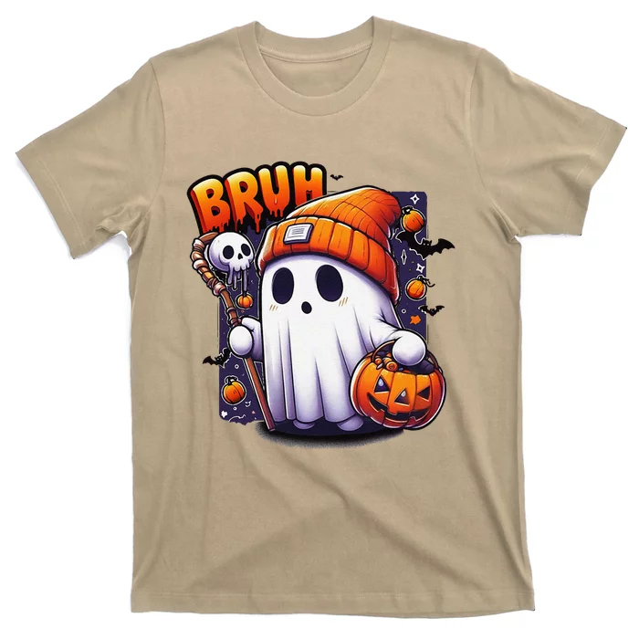 Bruh Ghost Halloween Cute Ghost Trick Or Treat Candy T-Shirt