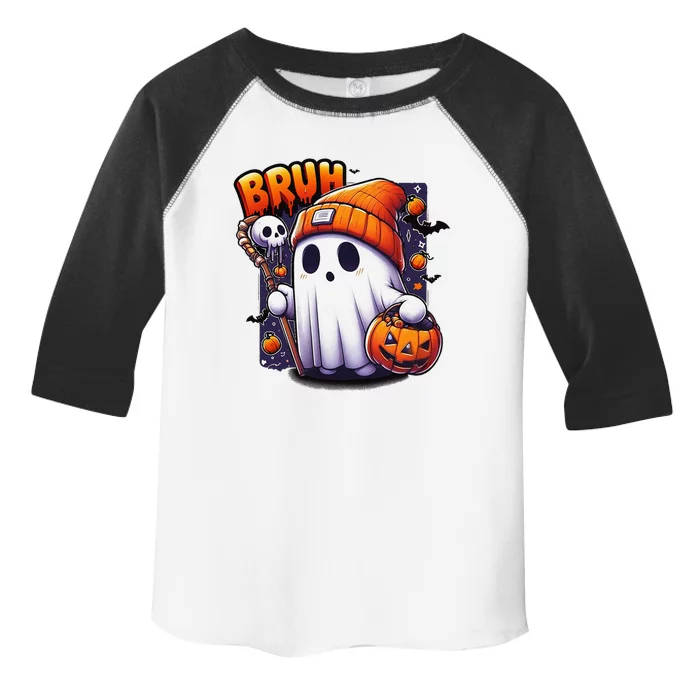 Bruh Ghost Halloween Cute Ghost Trick Or Treat Candy Toddler Fine Jersey T-Shirt