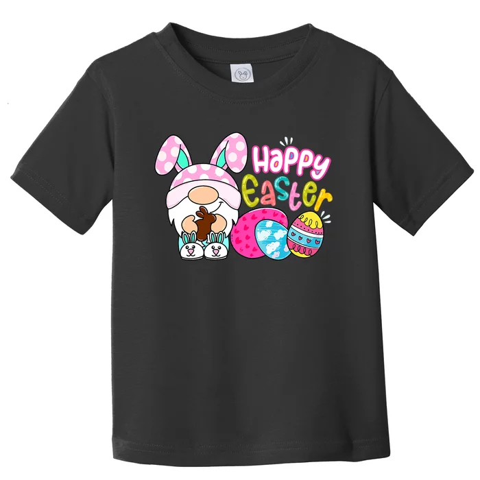 Bunny Gnome Hug Easter Eggs Hunting Happy Easter Day Gift Toddler T-Shirt