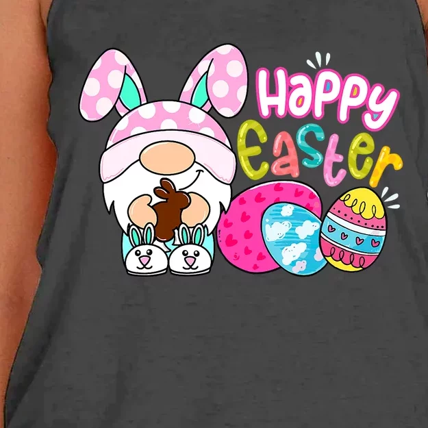 Bunny Gnome Hug Easter Eggs Hunting Happy Easter Day Gift Women's Knotted Racerback Tank