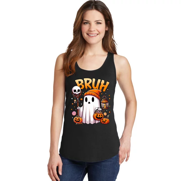 Bruh Ghost Halloween Cute Ghost Trick Or Treat Candy Ladies Essential Tank