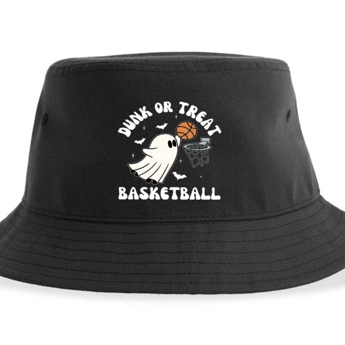 Basketball Ghost Halloween Cute Ghoul Sustainable Bucket Hat