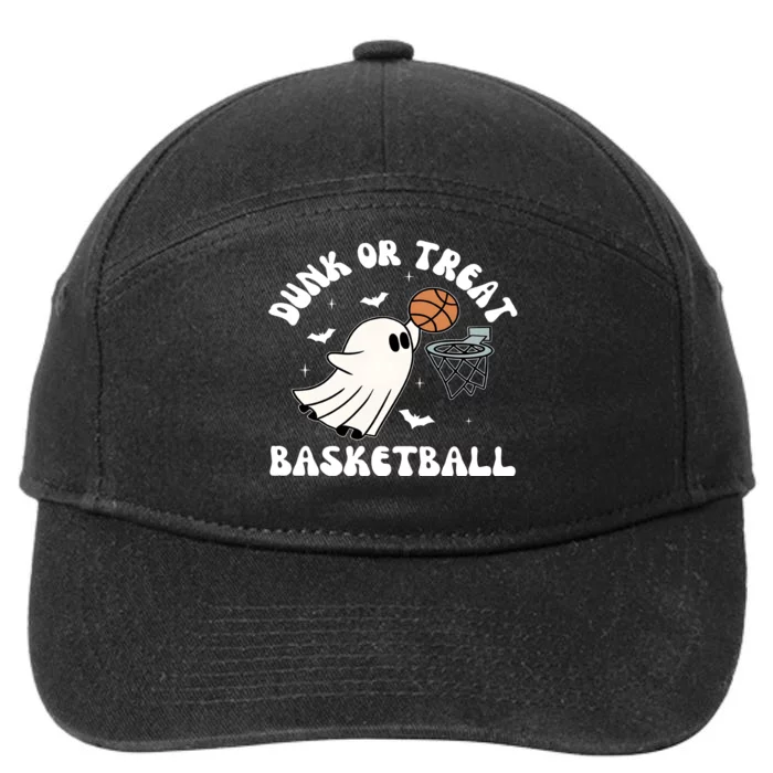 Basketball Ghost Halloween Cute Ghoul 7-Panel Snapback Hat