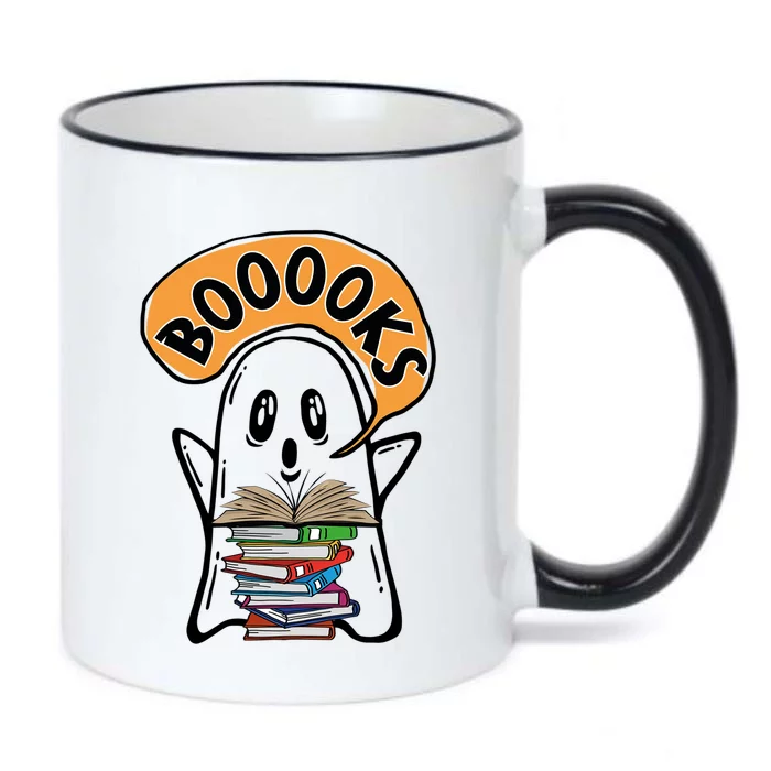 Booooks Ghost Halloween Reading Book Teacher Gift Black Color Changing Mug