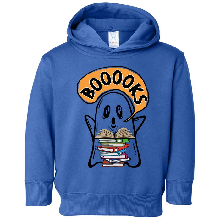 Booooks Ghost Halloween Reading Book Teacher Gift Toddler Hoodie