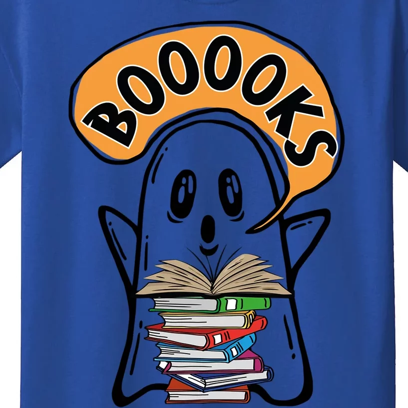 Booooks Ghost Halloween Reading Book Teacher Gift Kids T-Shirt