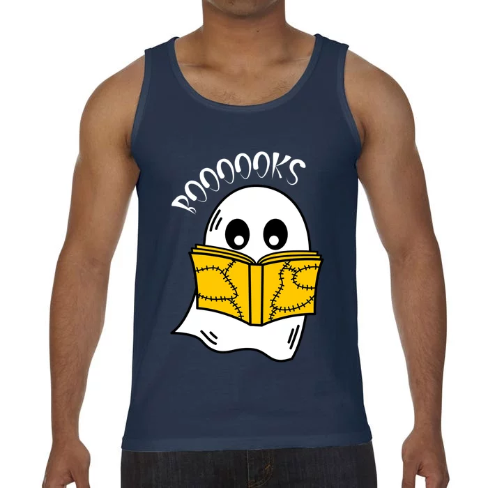 Booooks Ghost Halloween Reading Cute Ghost Reading Book Cool Gift Comfort Colors® Tank Top