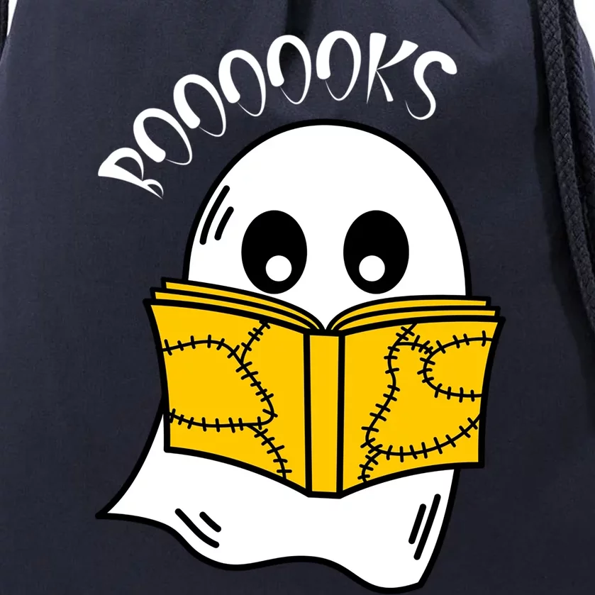 Booooks Ghost Halloween Reading Cute Ghost Reading Book Cool Gift Drawstring Bag