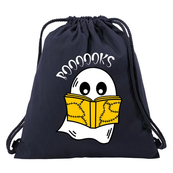 Booooks Ghost Halloween Reading Cute Ghost Reading Book Cool Gift Drawstring Bag