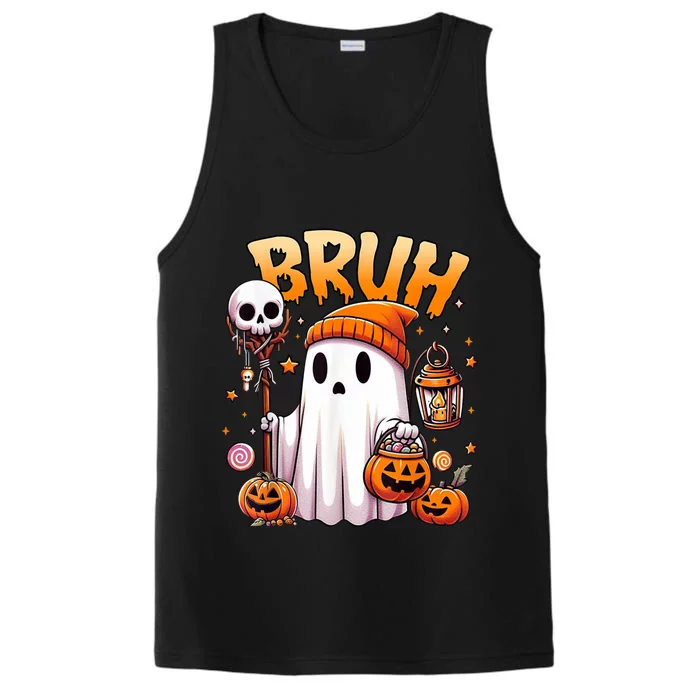 Bruh Ghost Halloween Cute Ghost Trick Or Treat Performance Tank