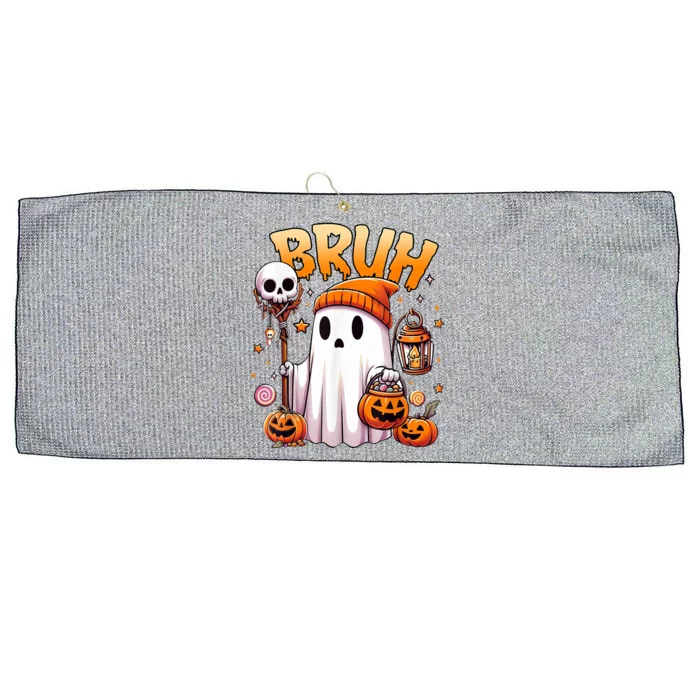 Bruh Ghost Halloween Cute Ghost Trick Or Treat Large Microfiber Waffle Golf Towel