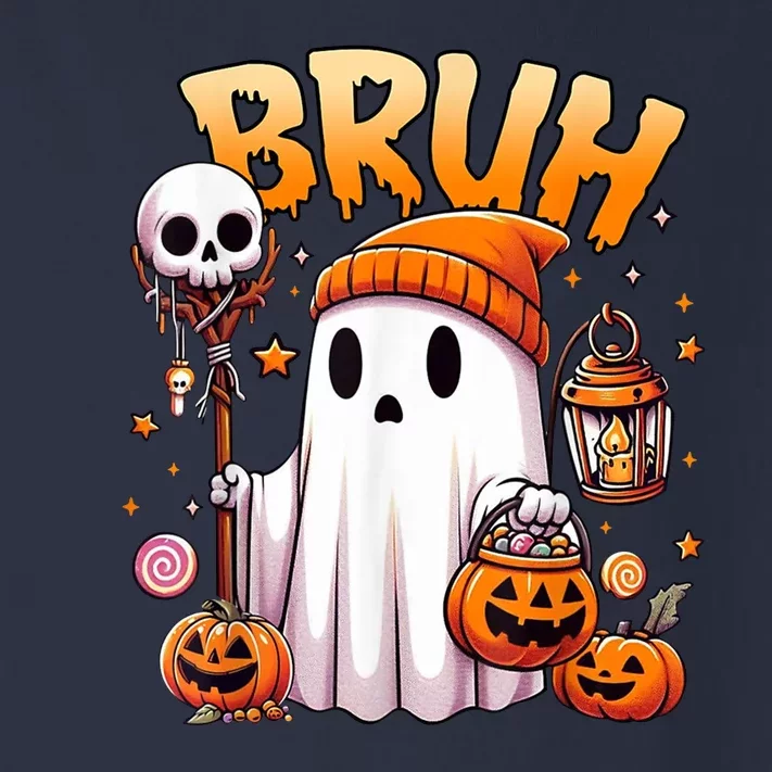 Bruh Ghost Halloween Cute Ghost Trick Or Treat Toddler Long Sleeve Shirt