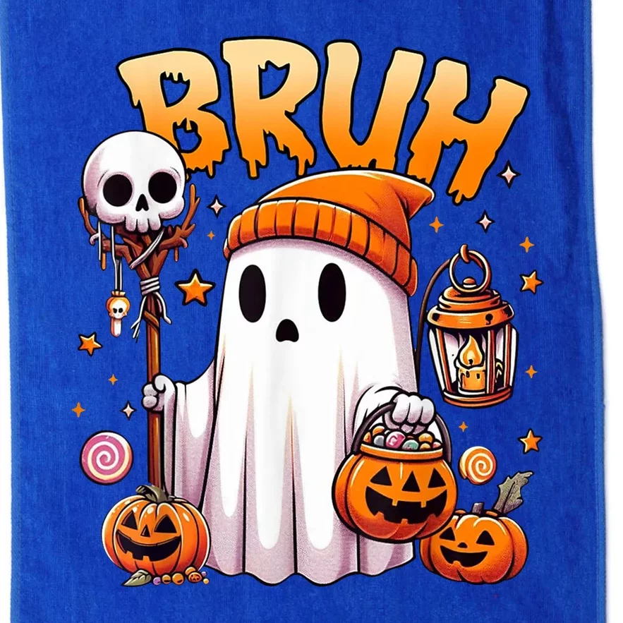 Bruh Ghost Halloween Cute Ghost Trick Or Treat Platinum Collection Golf Towel